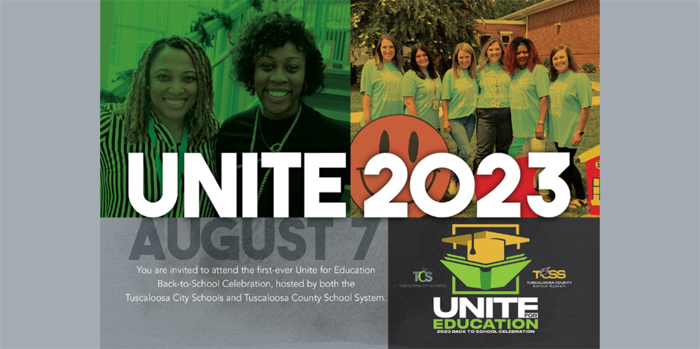 unite for education logo, photos of teachers; text: you are invited to the first unite for education, hosted by tcs and tcss unite for education logo, photos of teachers; text: you are invited to the first unite for education, hosted by tcs and tcss